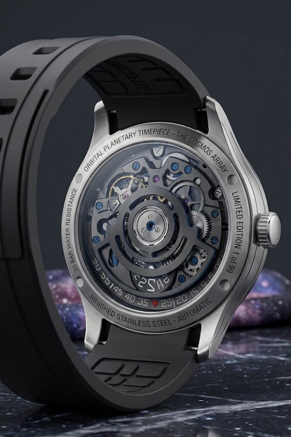 Planetary Orbit  Black Mechanical Watch