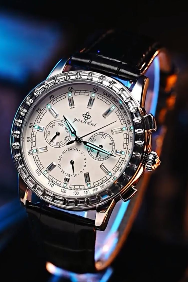 Yozudni Royale Chronograph Diamond Bezel Watch