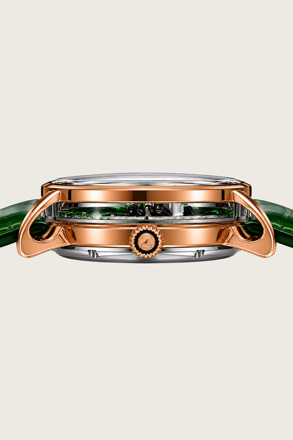 PandaVerse | Nature-Inspired Rose Gold Green | Fully Automatic Watch - (ZIVROPDVSGR0147)