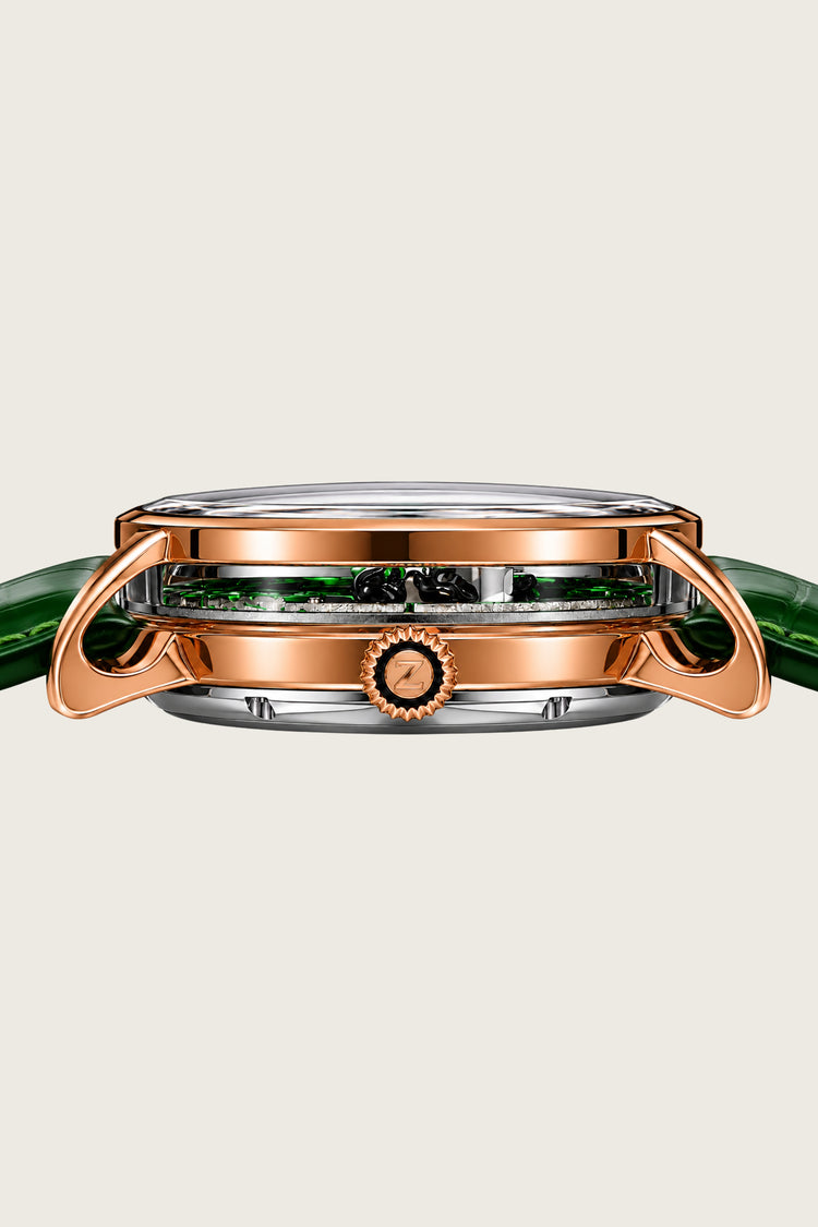 PandaVerse | Nature-Inspired Rose Gold Green | Fully Automatic Watch - (ZIVROPDVSGR0147)