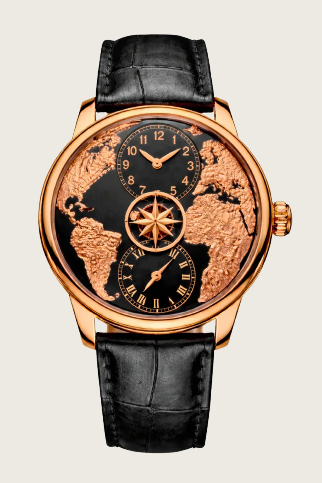 Empire of Time | Black Rose Gold World Automatic Watch - (40342607)