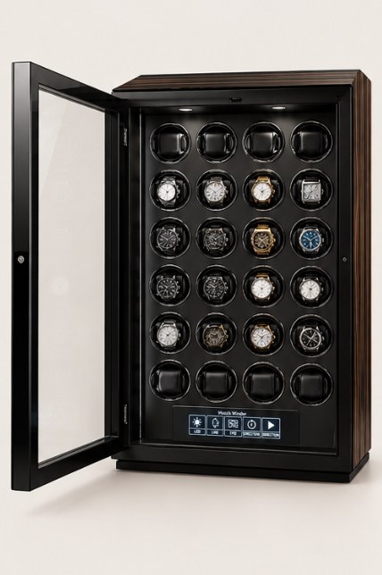ZIVANCHE Luxury Wooden Watch Winder With LCD Touch Screen - 24 Epitopes