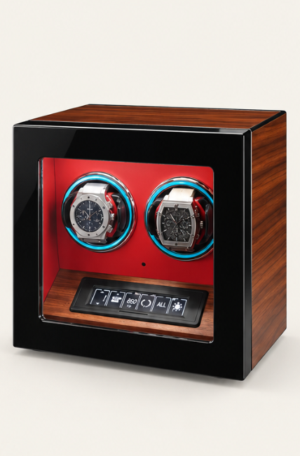 ZIVANCHE Luxury Wooden Watch Winder With LCD Touch Screen - 2 Epitopes