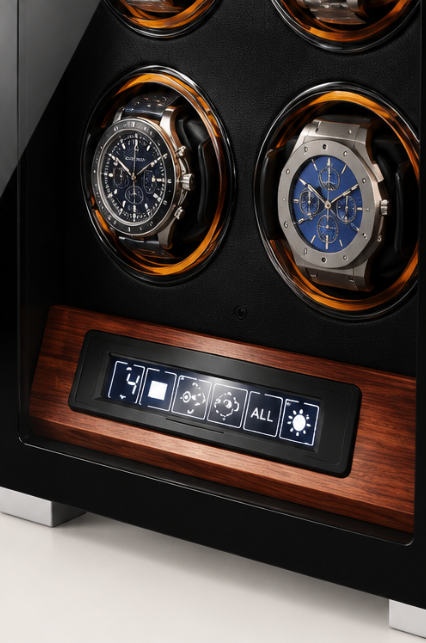 ZIVANCHE Luxury Wooden Watch Winder With LCD Touch Screen - 4 Epitopes