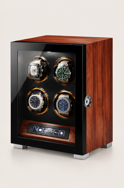 ZIVANCHE Luxury Wooden Watch Winder With LCD Touch Screen - 4 Epitopes