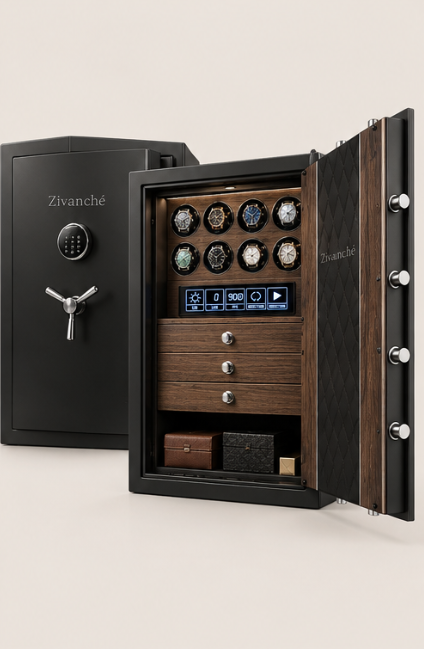 Zivanche  Automatic Watch winder Anti theft watch box Fingerprint unlock - 8 watches