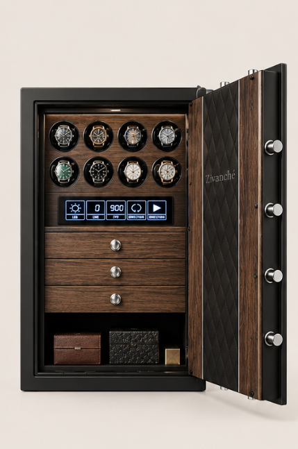 Zivanche  Automatic Watch winder Anti theft watch box Fingerprint unlock - 8 watches