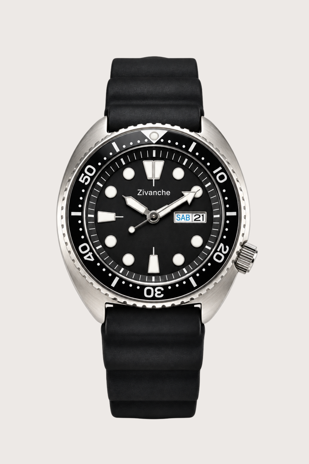 Zivanche Black Diver Automatic Watch - Day Date Edition