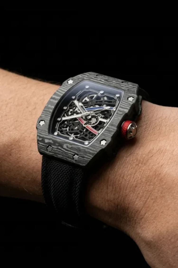 Zivanche Black Titanium Skeleton Precision Timepiece Watch (ZIVTTMNYBLK0162)