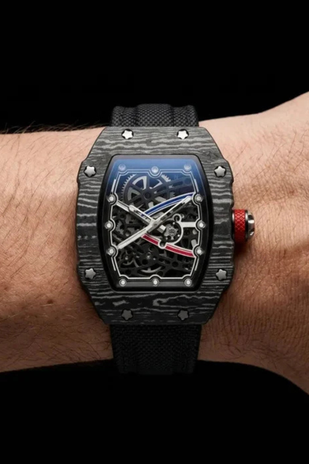 Zivanche Black Titanium Skeleton Precision Timepiece Watch (ZIVTTMNYBLK0162)