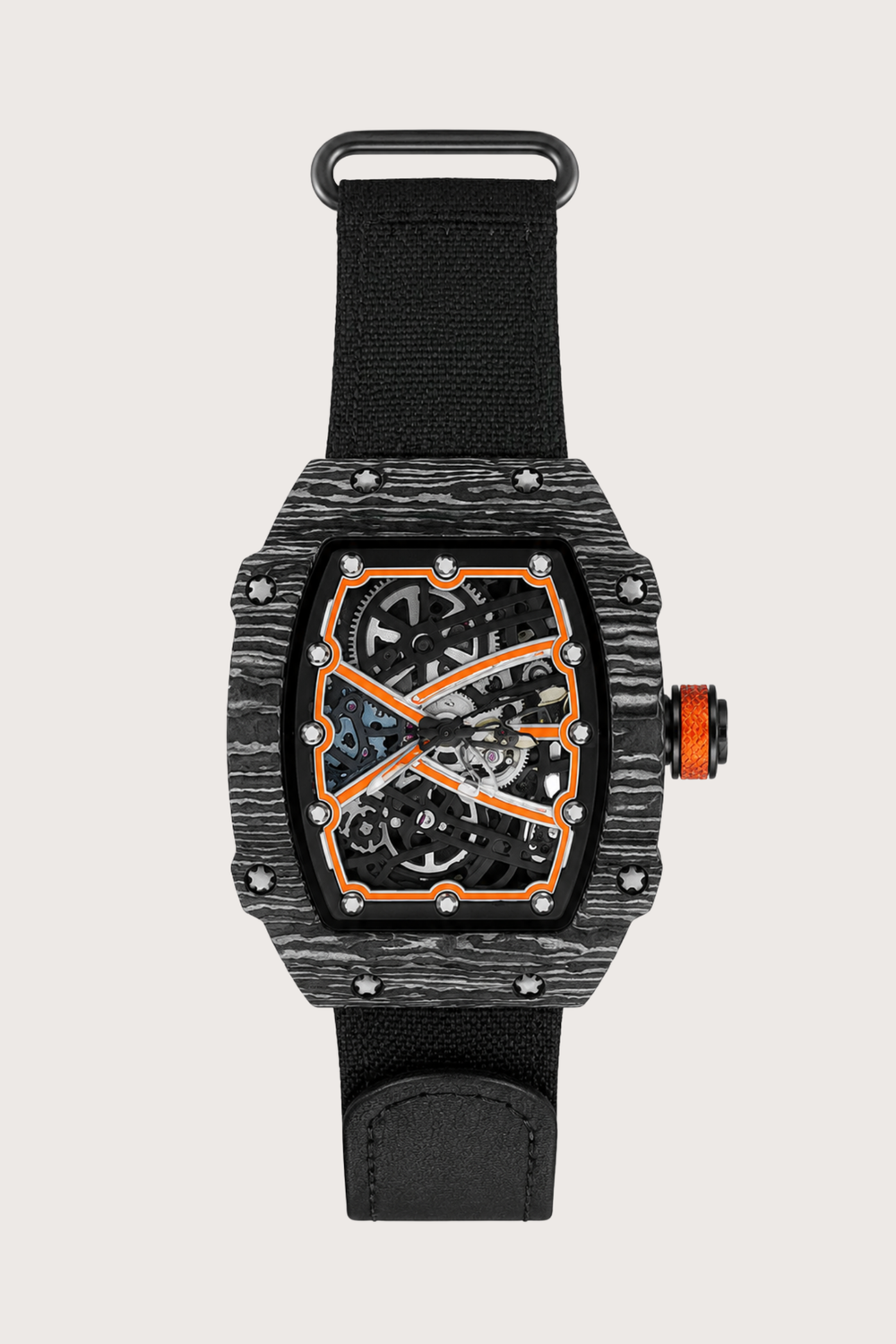 Zivanche Black Titanium Skeleton Timepiece Watch