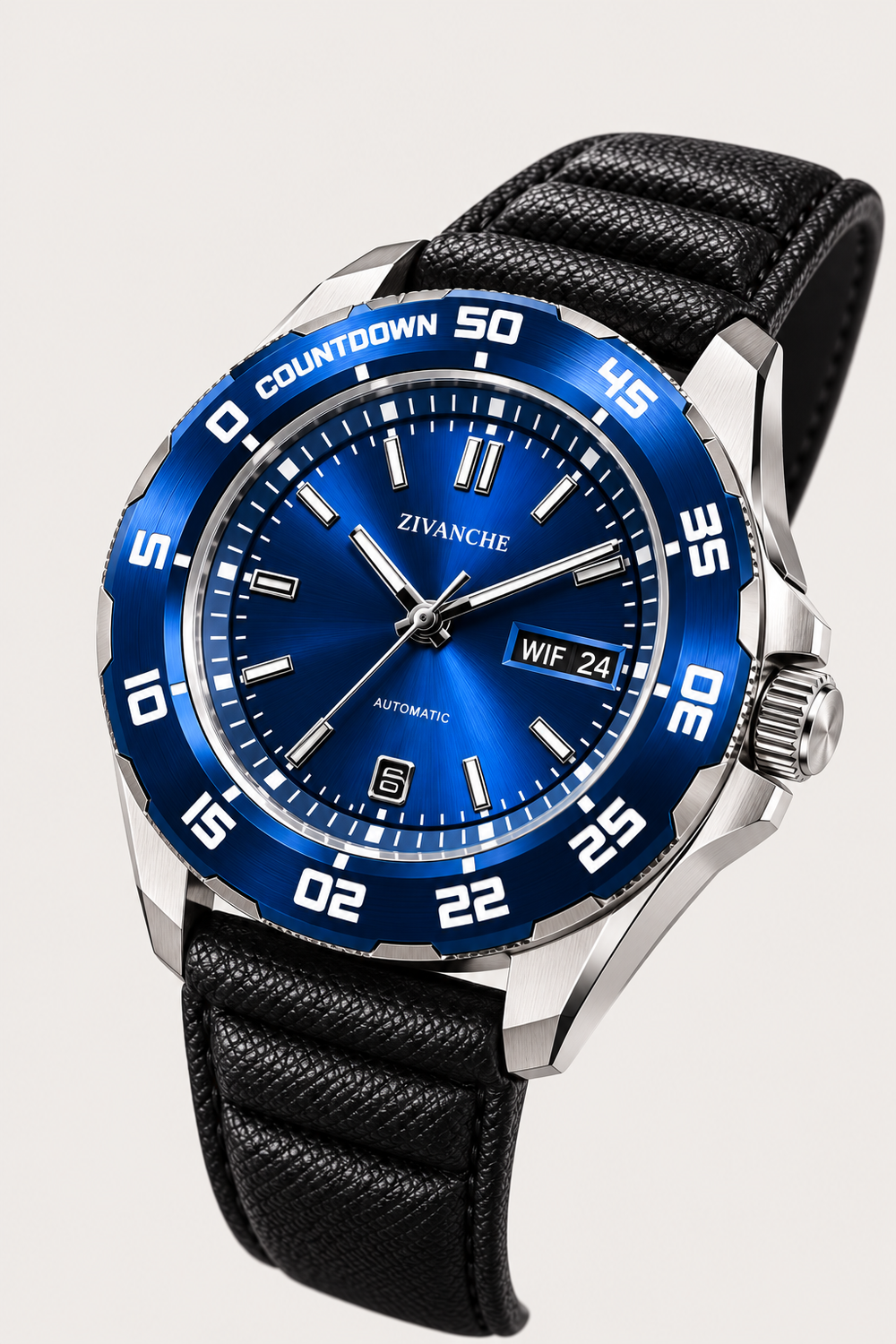 Zivanche Blue Countdown Automatic Sports Watch