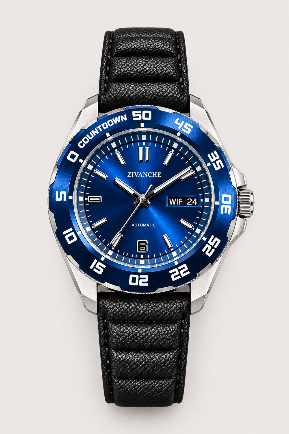 Zivanche Blue Countdown Automatic Sports Watch