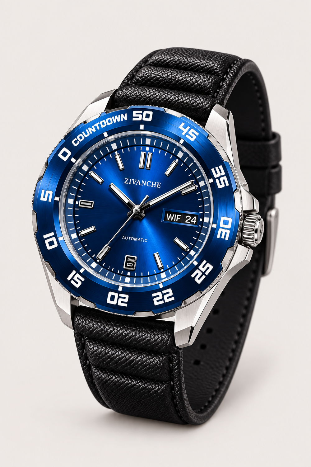 Zivanche Blue Countdown Automatic Sports Watch