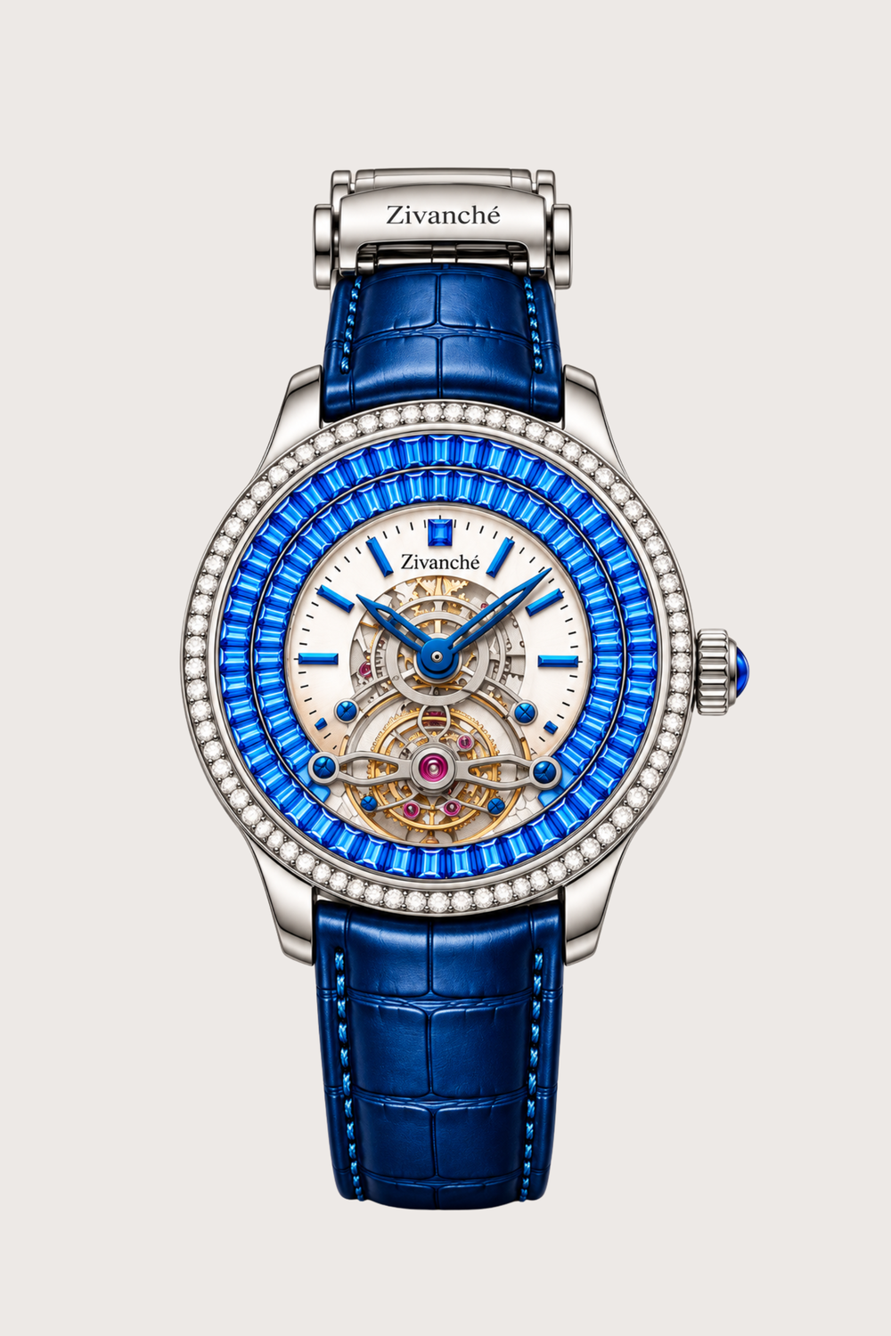 Zivanche Diamond Bezel Tourbillon Inspired Luxury Automatic Watch