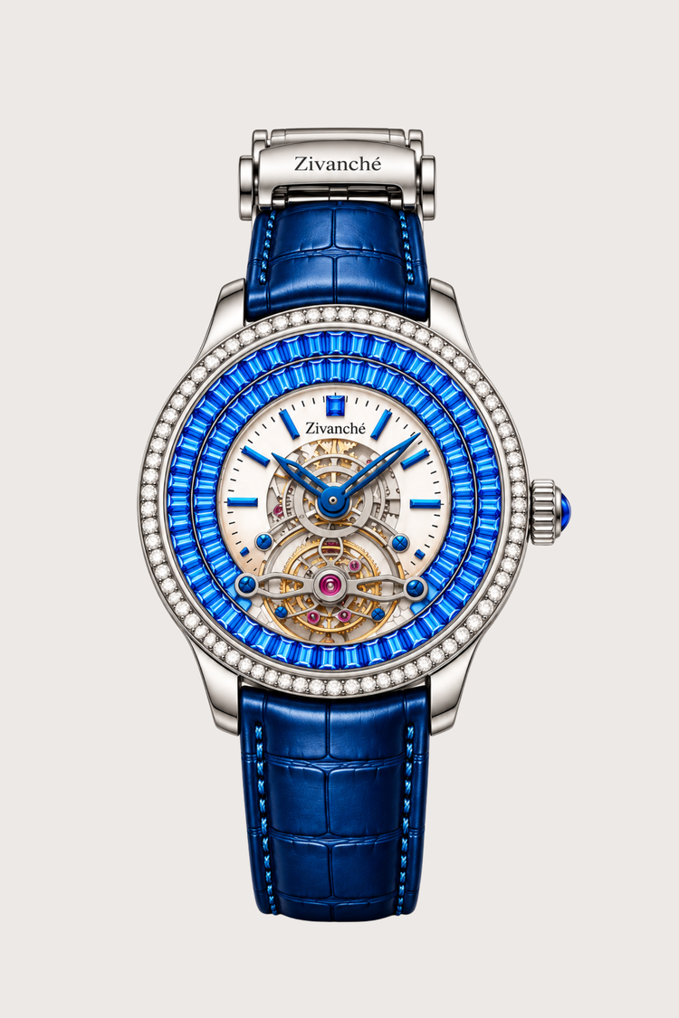 Zivanche Diamond Bezel Tourbillon Inspired Luxury Automatic Watch