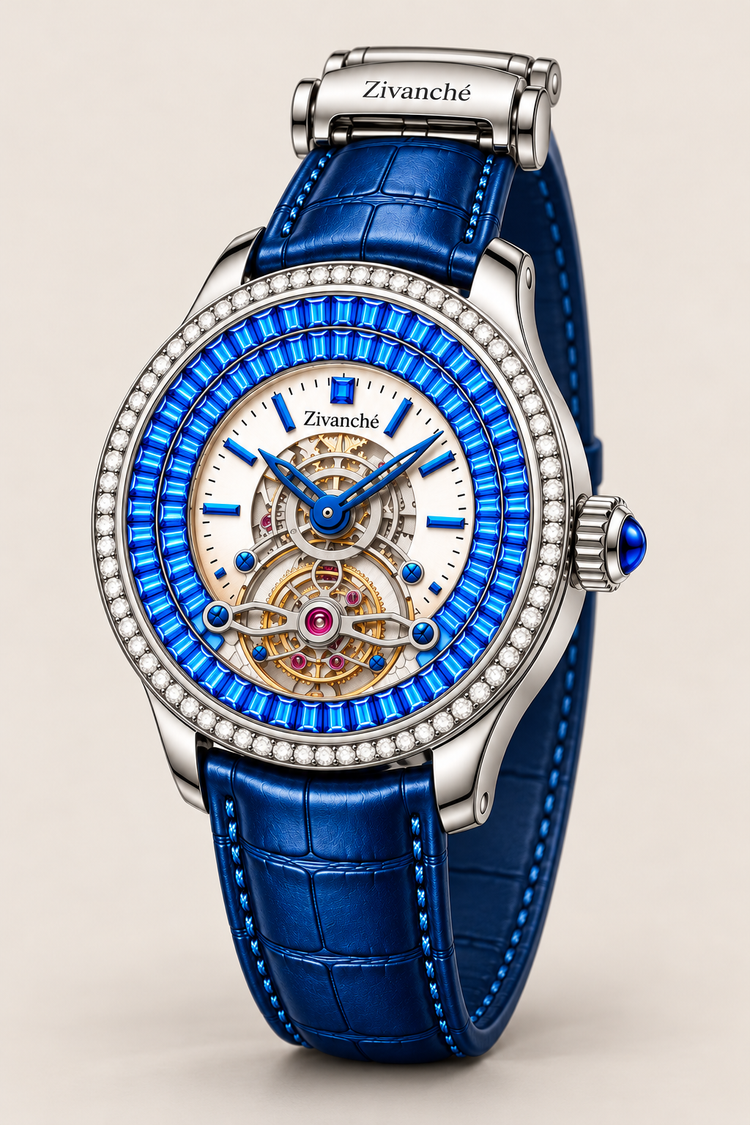 Zivanche Diamond Bezel Tourbillon Inspired Luxury Automatic Watch