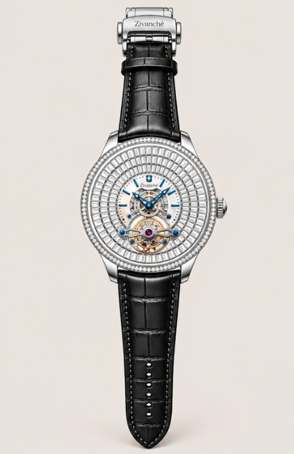 Zivanche Diamond Bezel Tourbillon Inspired Luxury Automatic Watch