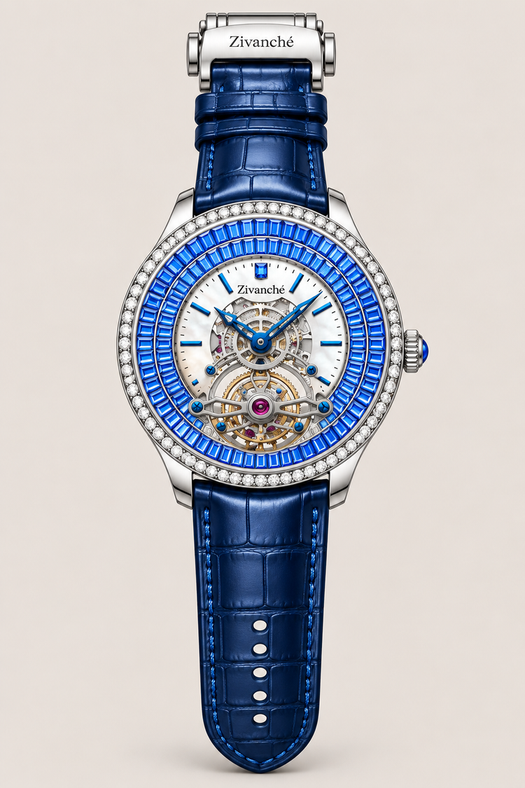 Zivanche Diamond Bezel Tourbillon Inspired Luxury Automatic Watch