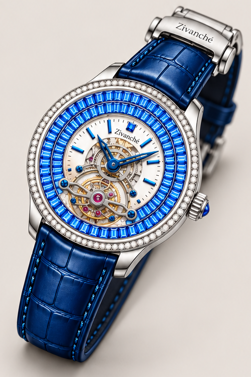 Zivanche Diamond Bezel Tourbillon Inspired Luxury Automatic Watch