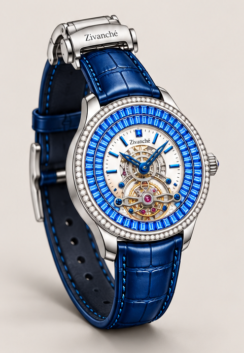 Zivanche Diamond Bezel Tourbillon Inspired Luxury Automatic Watch