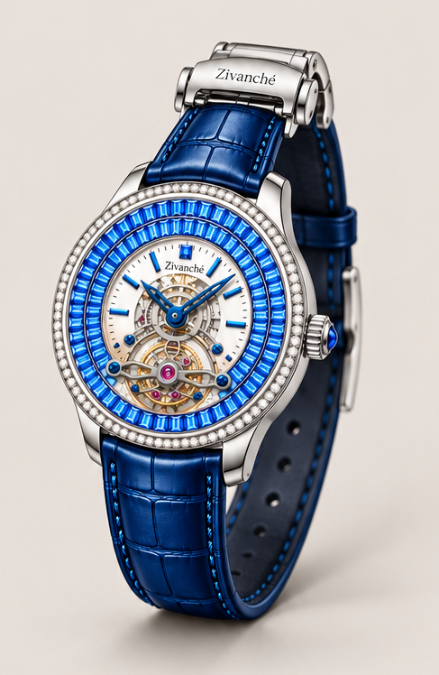 Zivanche Diamond Bezel Tourbillon Inspired Luxury Automatic Watch