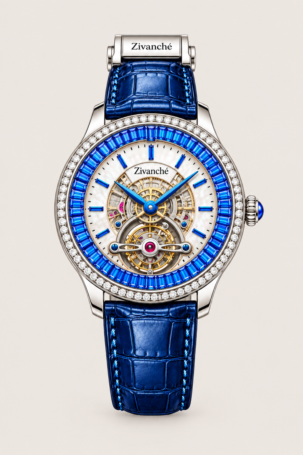Zivanche Diamond Bezel Tourbillon Inspired Luxury Automatic Watch