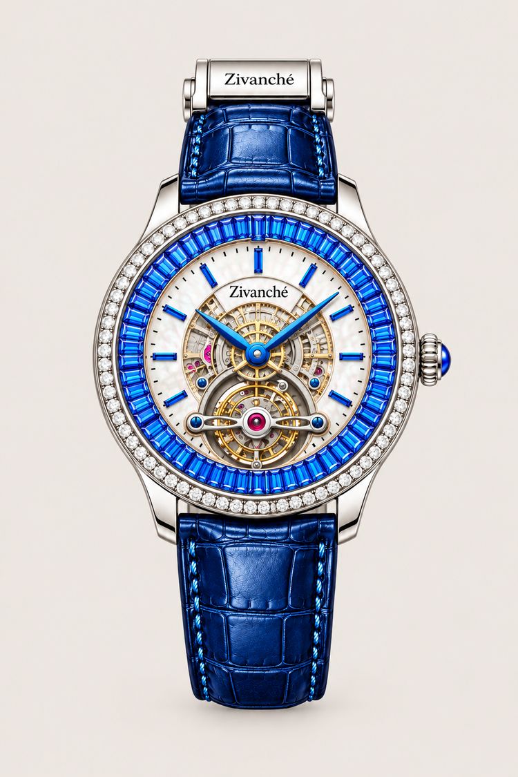 Zivanche Diamond Bezel Tourbillon Inspired Luxury Automatic Watch