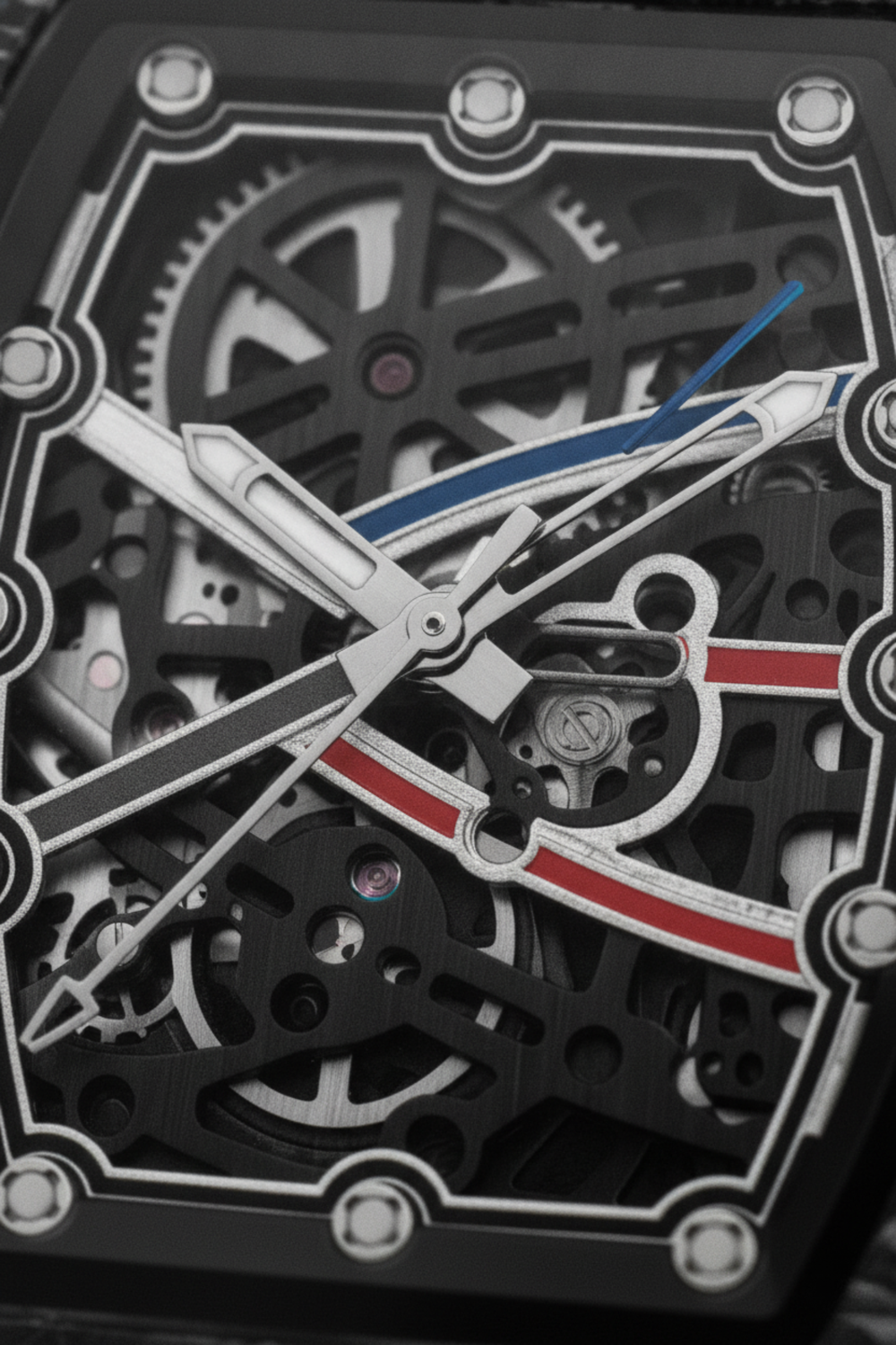 Zivanche Green Black Titanium Skeleton Precision Timepiece Watch (43413952)