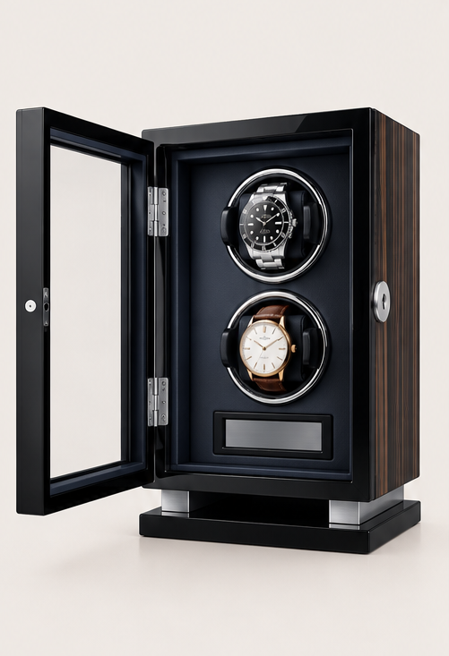 Zivanche LT-2602BHB-FP Luxury Watch Winder Box Automatic Built-in Led Light Touch Screen Fingerprint Watch Winder in 2 Solt