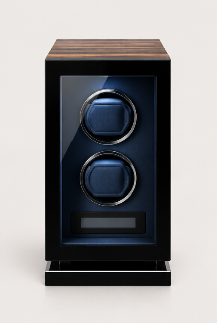Zivanche LT-2602BMA-FP Luxury Watch Winder Box Automatic Built-in Led Light Touch Screen Fingerprint Watch Winder in 2 Slot
