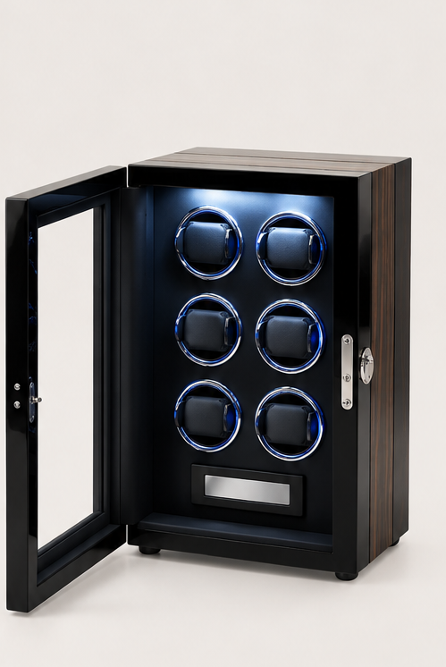 Zivanche LT-2606BMA-FP Luxury Automatic Watch Winder for 6 Watches