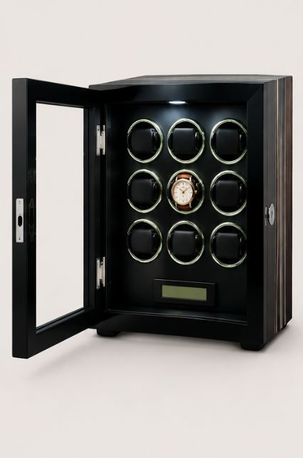 Zivanche LT-2612BHB-FP Watch Winder with Fingerprint Lock Register upto 20 fingerprints