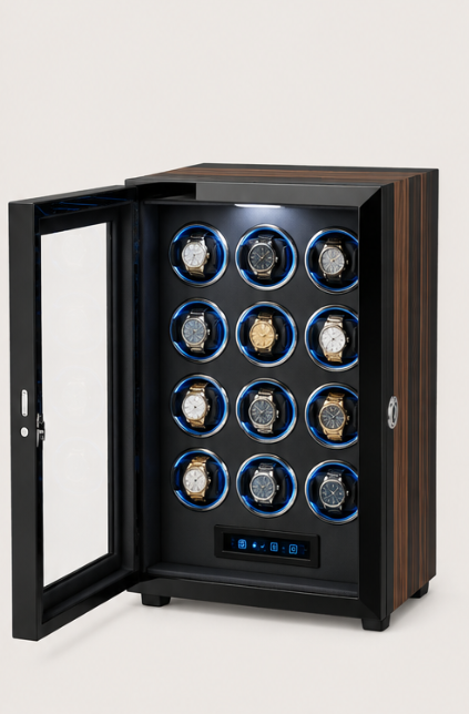 Zivanche LT-2612BMA-FP Watch Winder with Fingerprint Lock Register upto 20 fingerprints