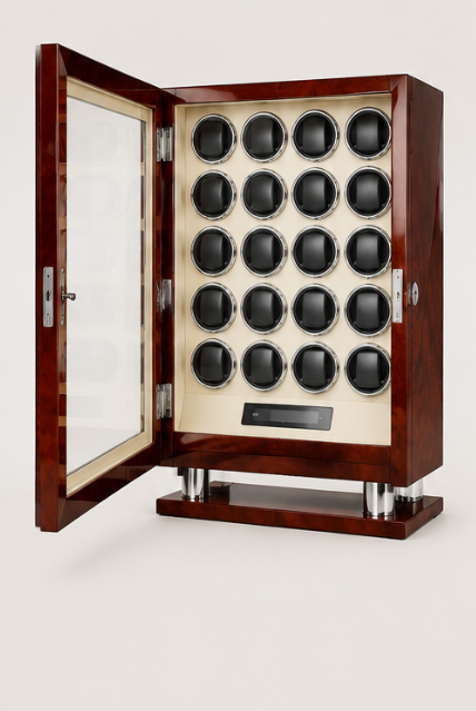 Zivanche LTG8030-DBC-D-1 Watch Winder 24 Slot with Fingerprint Lock and Large Storage Drawer