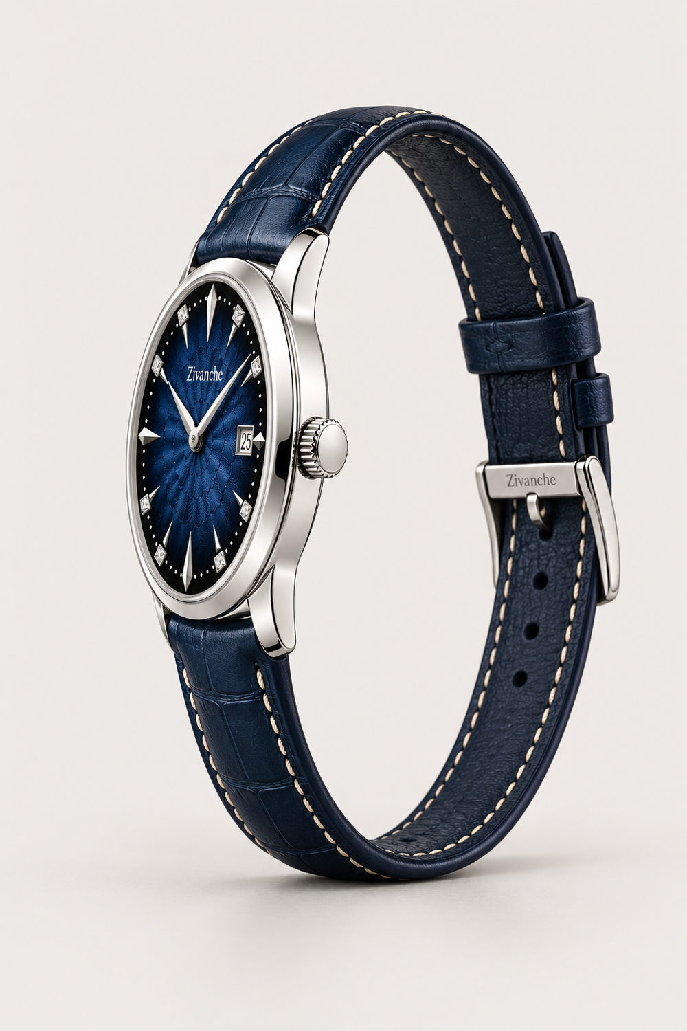 Zivanche Midnight Blue Crystal Dial Dress Watch