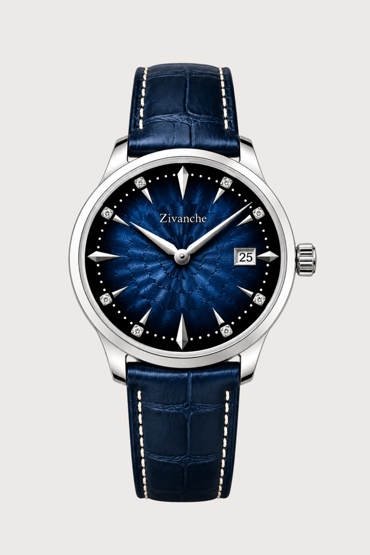 Zivanche Midnight Blue Crystal Dial Dress Watch
