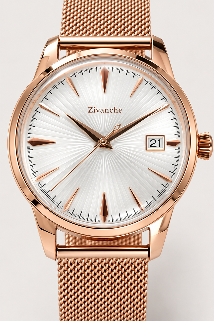 Zivanche Rose-gold Sunburst Macro Automatic Watch