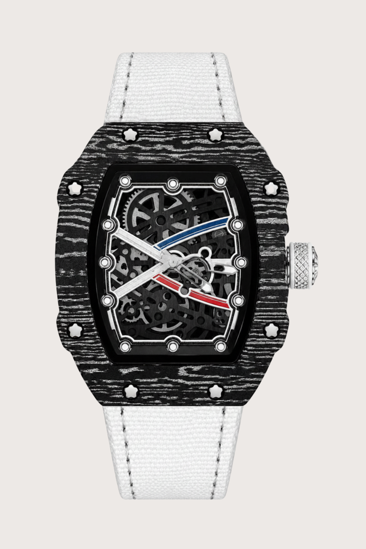 Zivanche White Black Titanium Skeleton Precision Timepiece Watch (44219690)