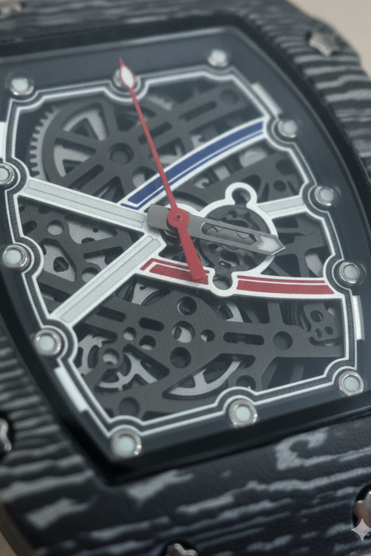 Zivanche White Black Titanium Skeleton Precision Timepiece Watch (44219690)