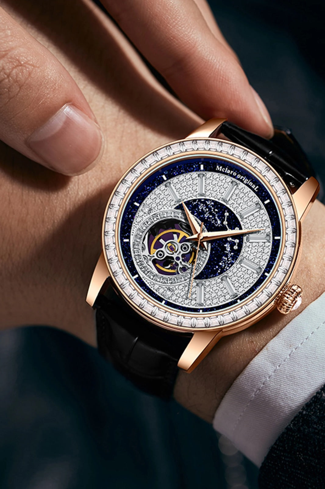 The Eye of Power | Rose Gold and Silver Blue Couple Watch | A Mclaro Edition Watch