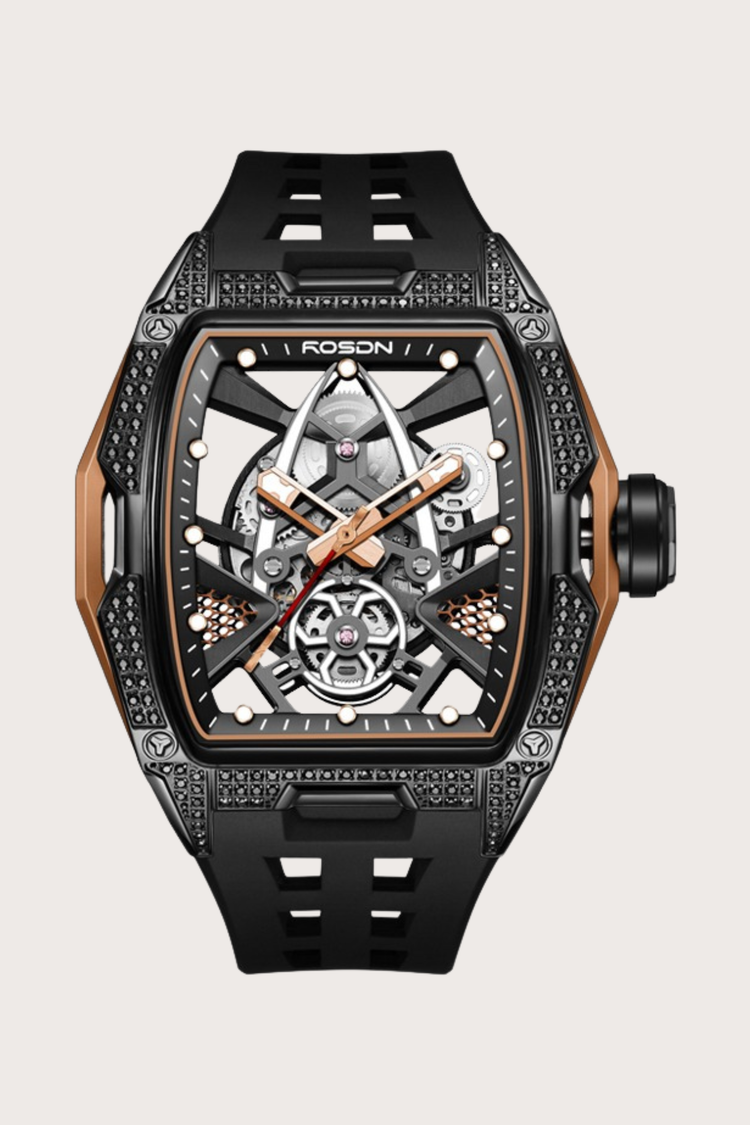 Warrior G2712 Black and Brown Dial Mechanical Automatic Watches ROSDN Watch - (ZIVRERSWRBLKBR0115)