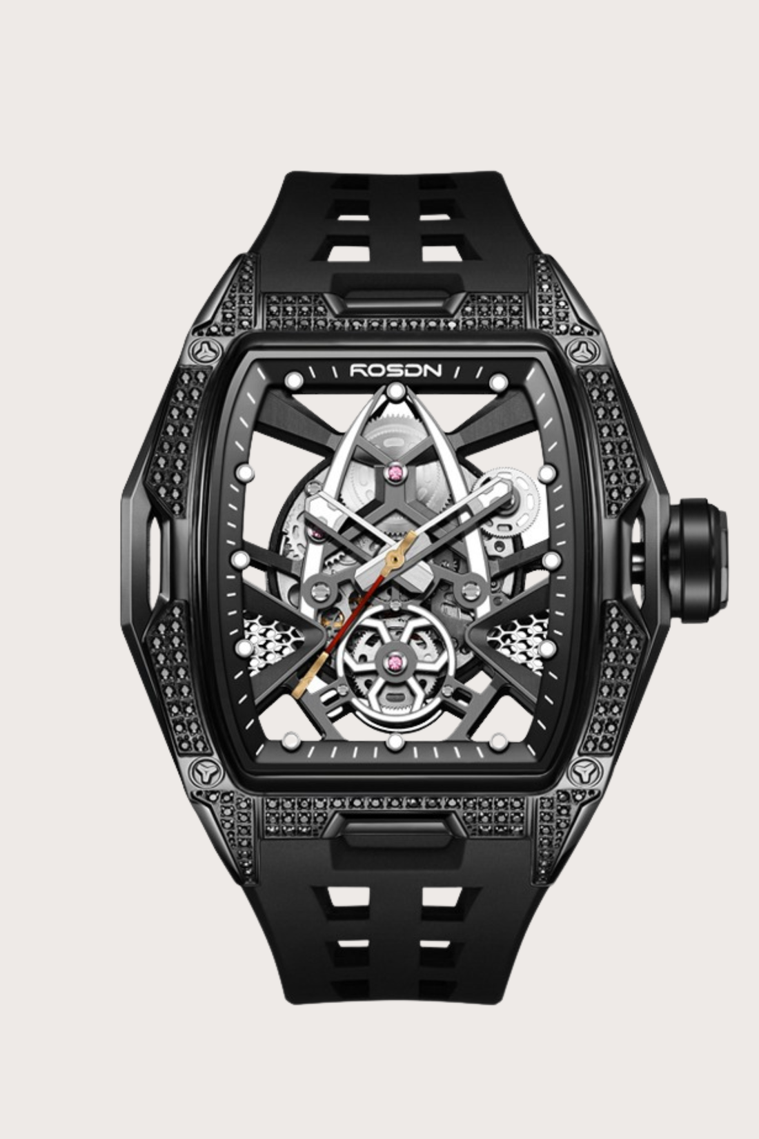 Warrior G2712 Black Mechanical Automatic Watches ROSDN Watch