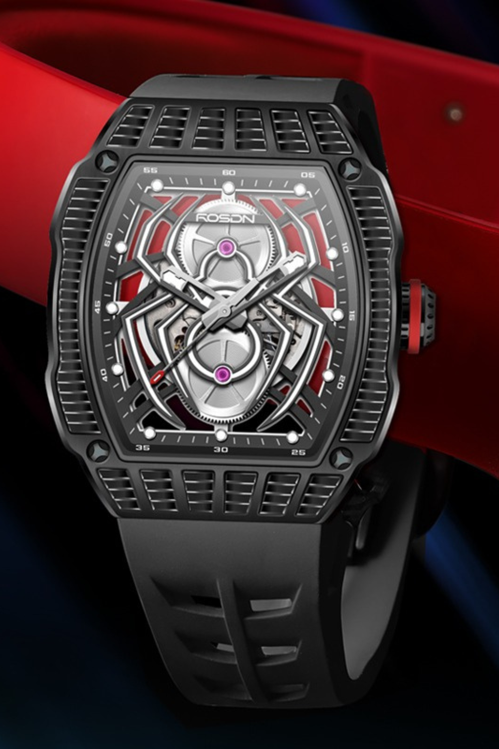 Rosdn 27096 Series Spider Black Automatic Mechanical Watch
