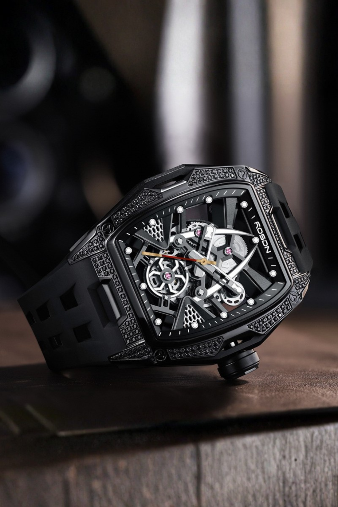 Warrior G2712 Black Mechanical Automatic Watches ROSDN Watch