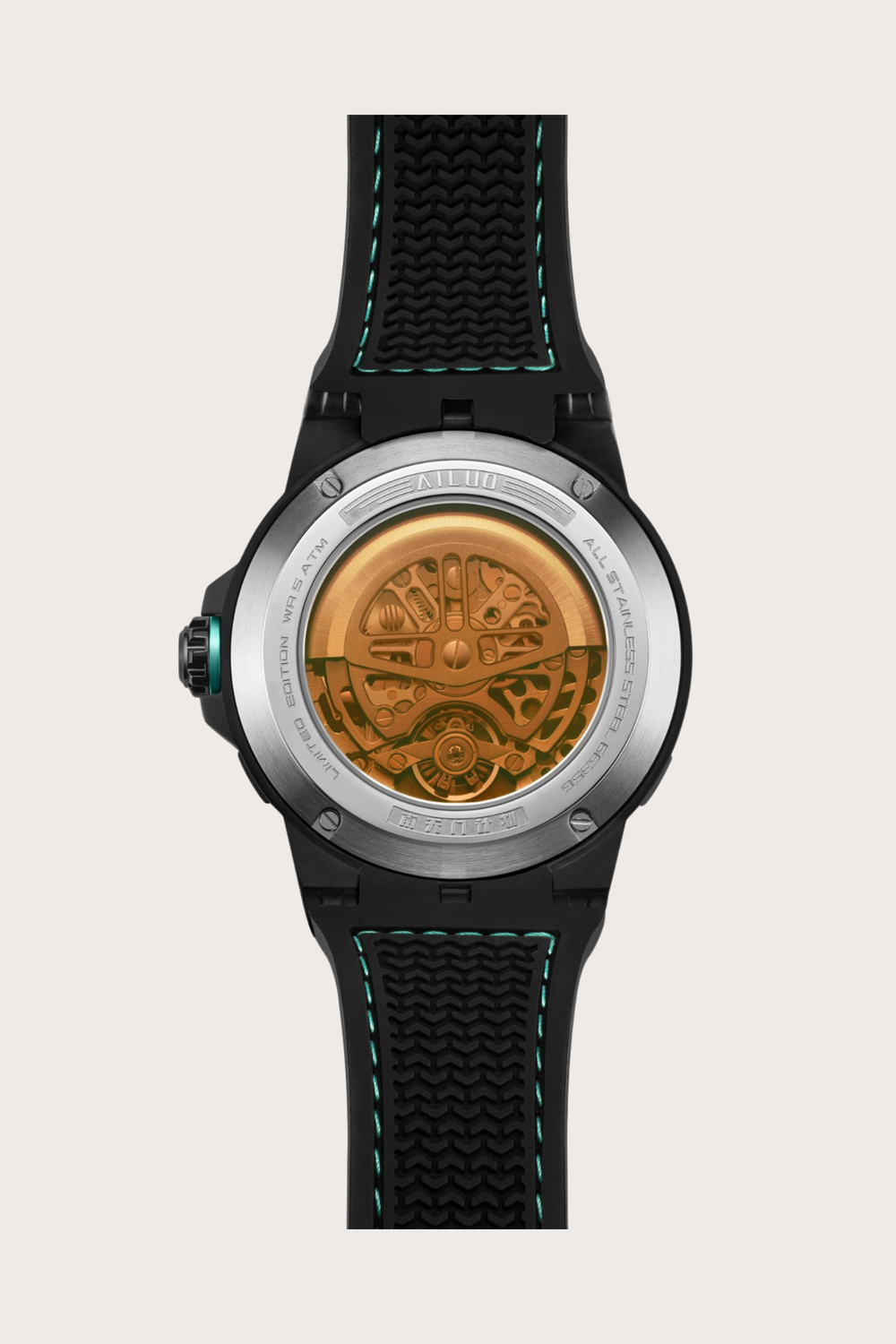 Luxury G6635 Series Aviation Design Automatic Mechanical Watch in Black and Cyan | Ailuo Made Edition