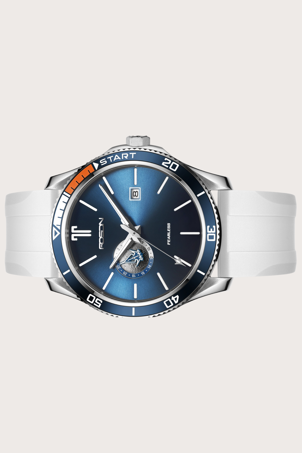 Zivanche Swiss | Rosdn G2221 White and Blue Automatic Mechanical Watch