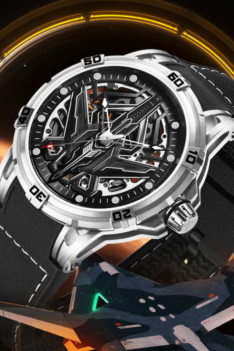 Luxury G6635 Series Aviation Design Automatic Mechanical Watch in Black | Ailuo Made Edition