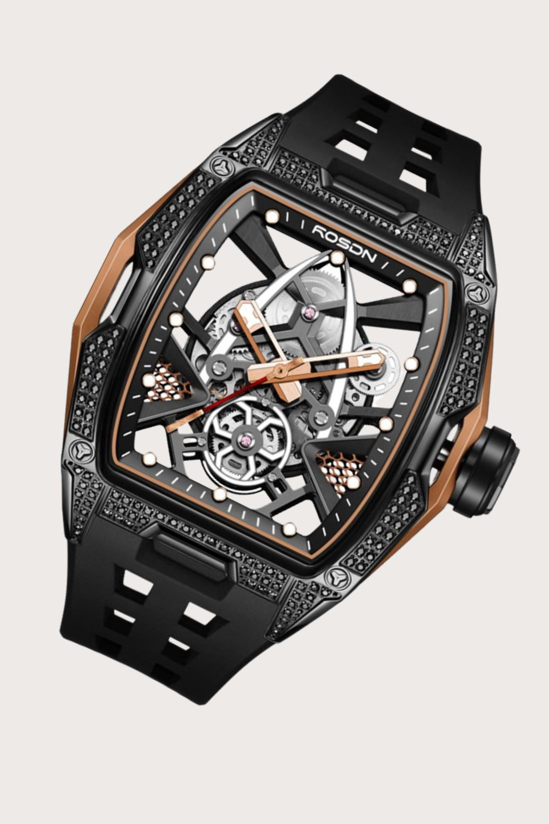 Warrior G2712 Black and Brown Dial Mechanical Automatic Watches ROSDN Watch - (ZIVRERSWRBLKBR0115)