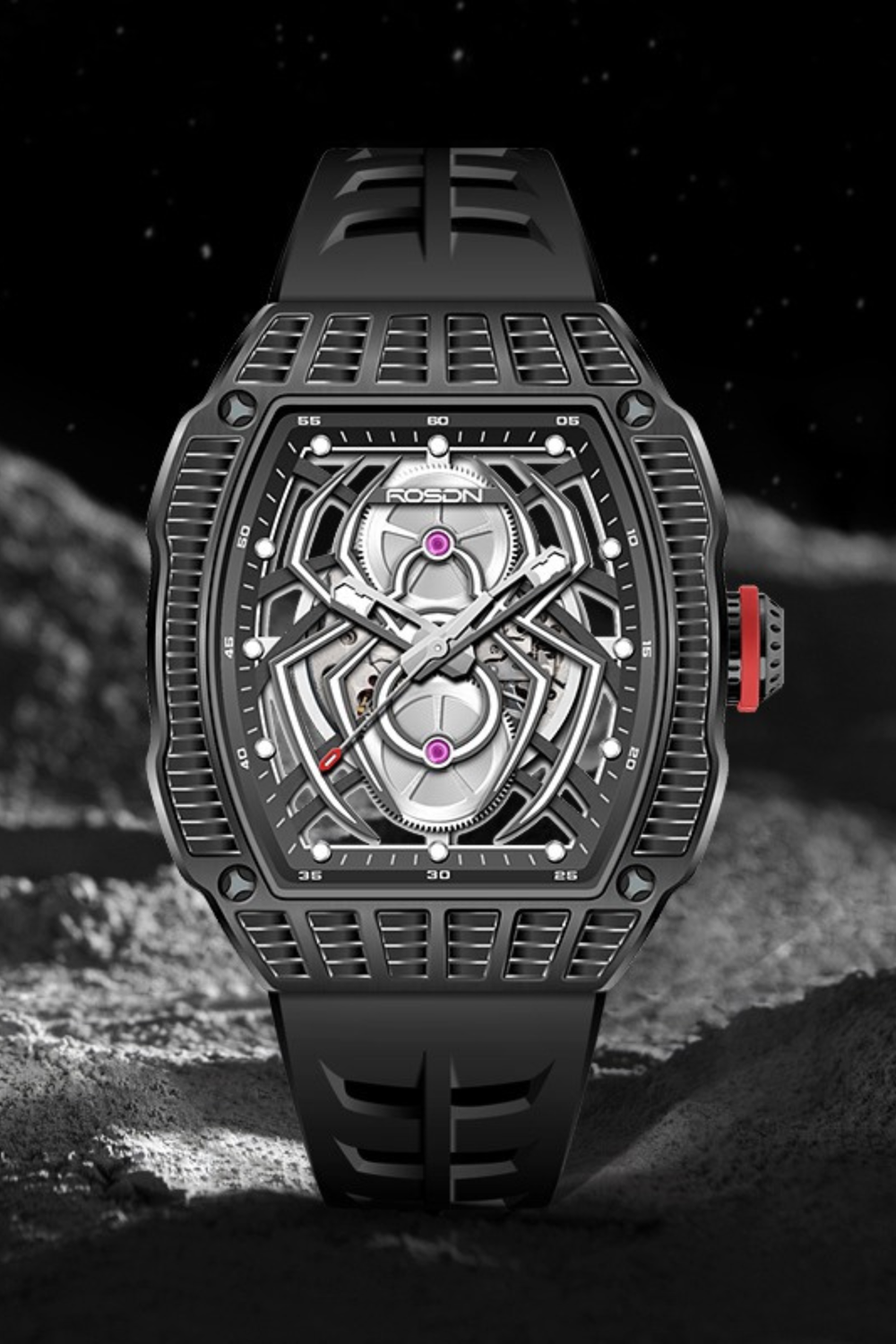 Rosdn 27096 Series Spider Black Automatic Mechanical Watch